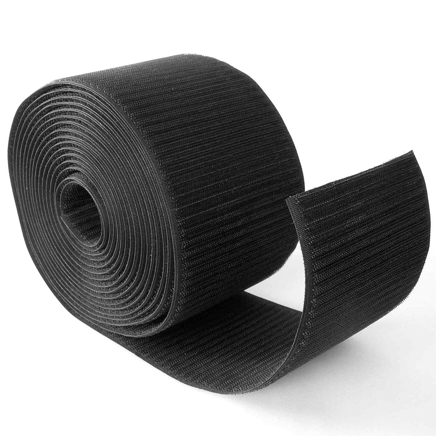 Flauschband/Veloursband selbstklebend, schwarz, 20 mm breit, Meterware